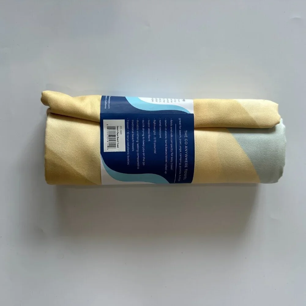 Set of 2 RockFlowerPaper Yellow & Blue Reversible Eco Beach Towels